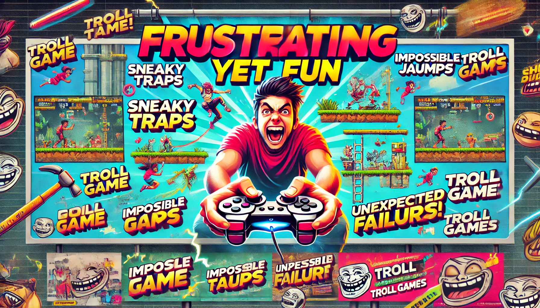 create ads banner with 1280px width and 600px height Why are troll games so frustrating yet fun